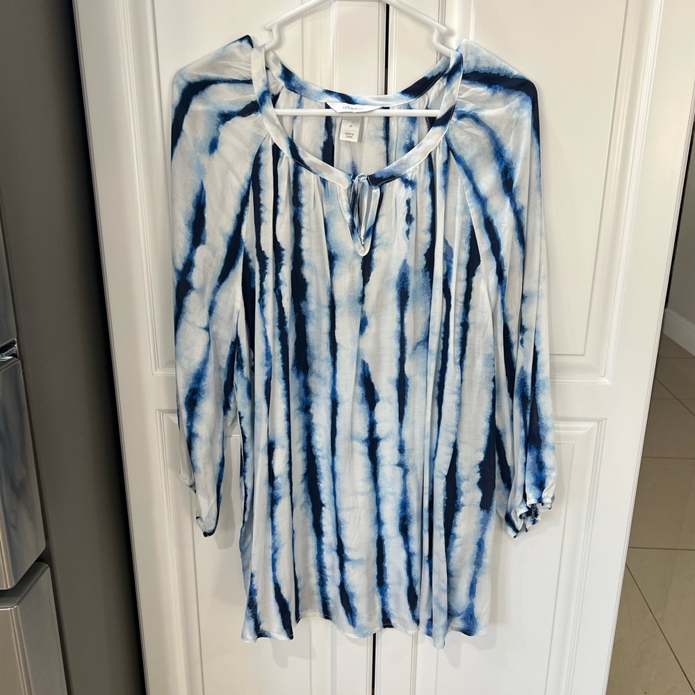 CJ Banks 3/4 sleeves tie dye women’s blouse size 1XL